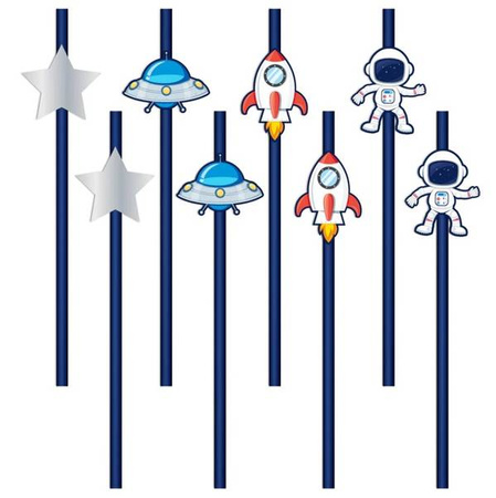 SŁOMKI PAPIEROWE KOSMOS 8 SZT.