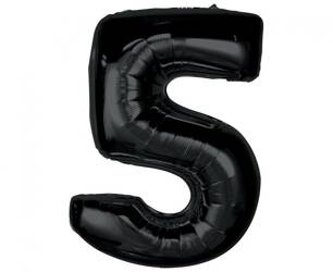 BALON FOLIOWY CYFRA 5 CZARNA 92 CM