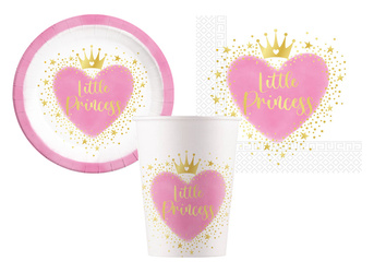 ZESTAW LITTLE PRINCESS TALERZYKI+KUBECZKI+SERWETKI