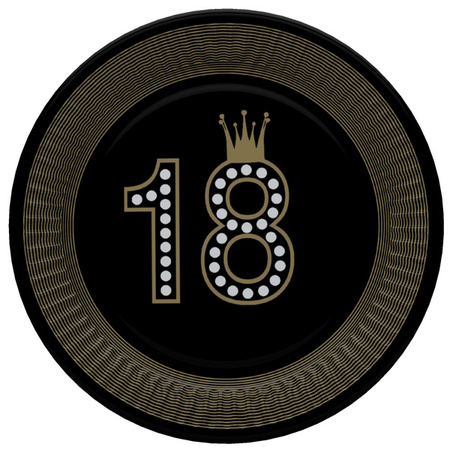 TALERZYKI PAPIEROWE 18 URODZINY 18 CM