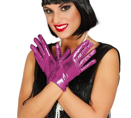 RĘKAWICZKI METALICZNE FUKSJA