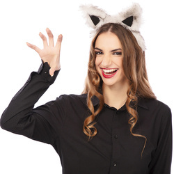 OPASKA USZY WILKA JASNY SZARY