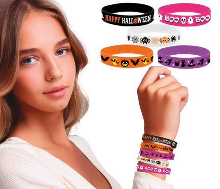 ZESTAW 5 SILIKONOWYCH BRANSOLETEK HALLOWEEN 