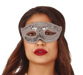 MASKA WENECKA SREBRNA CEKINY