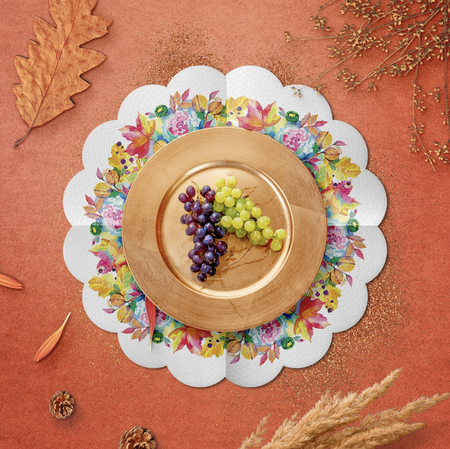 SERWETKI PAPIEROWE OKRĄGŁE JESIENNE 32 CM 12 SZT