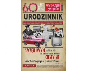KARTKA URODZINOWA 60 URODZINY 13 X 20,5 CM