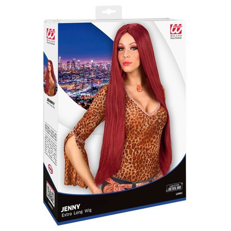 PERUKA EXTRA DŁUGA BORDO