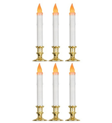 ZESTAW 6 SZT. ŚWIECZEK Z PODSTAWKAMI LED HALLOWEEN