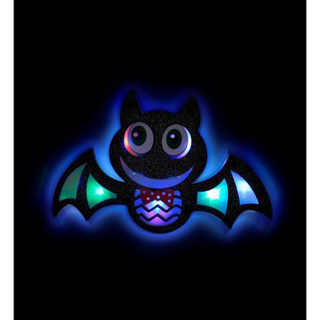 PIPISTRELLO DECORO PARETE CON 9 LUCI LED MULTICOLORE LAMPEGGIANTI 28x17 cm 