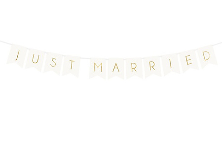 BANER JUST MARRIED BIAŁY