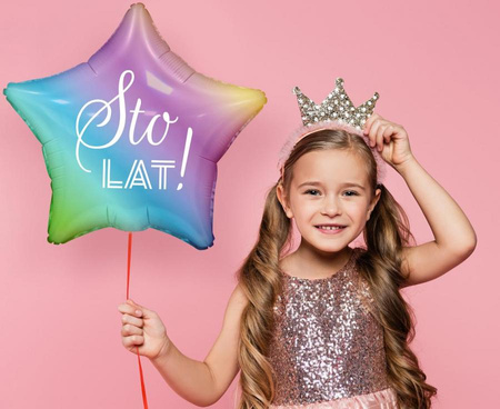 BALON FOLIOWY STO LAT 48 CM 19 CALI GWIAZDA 