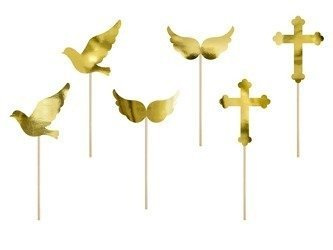 DEKORACJE DO MUFFINEK I KOMUNIA ŚWIĘTA 6 SZT