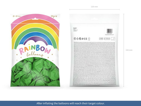 BALONY RAINBOW 30 CM METALIZOWANE J. ZIELONE