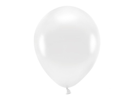 BALONY ECO 30 CM METALIZOWANE BIAŁE 100 SZT