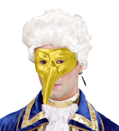 Pk 12 "VENETIAN MASK" plastic - gold & silver ass.