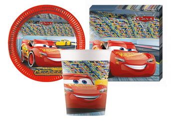 ZESTAW AUTA TALERZYKI+KUBECZKI+SERWETKI