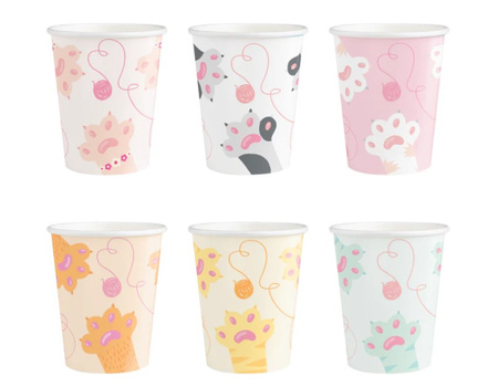 KUBECZKI PAPIEROWE KOTKI 6 SZT 