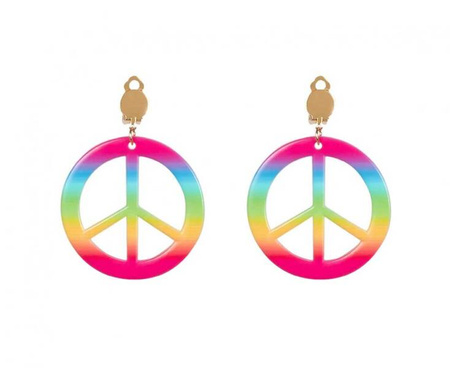 Zestaw Hippie deluxe (opaska, okulary, kolczyki, naszyjnik)