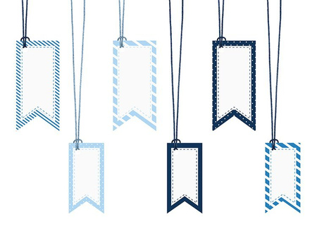 Zawieszki dekoracyjne, 4,3 x 9cm, 3,5 x 7cm (1 karton / 40 op.) (1 op. / 6 szt.)