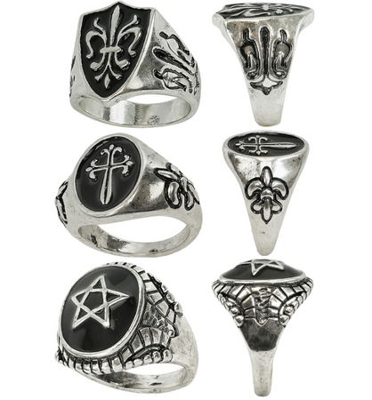 ZESTAW GOTYCKICH PIERŚCIONKÓW