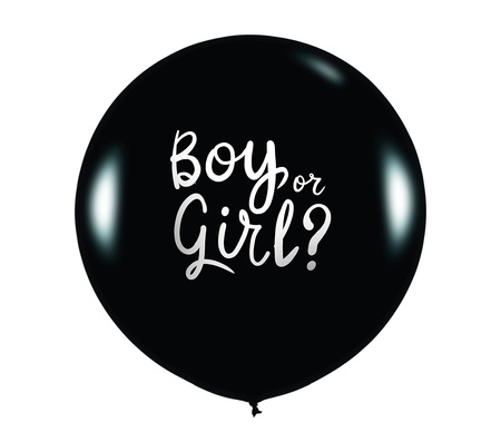 BALON "BOY OR GIRL?" CZARNY BABY SHOWER