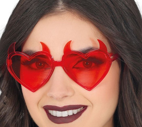 OKULARY SERCA Z ROGAMI CZERWONE