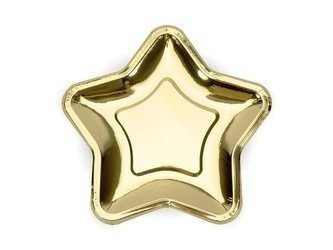 TALERZYKI GWIAZDKA ZŁOTY 23 cm 6 szt.