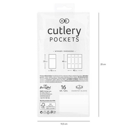 SERWETKI KIESZONKI NA SZTUĆCE KOMUNIA EUKALIPTUS