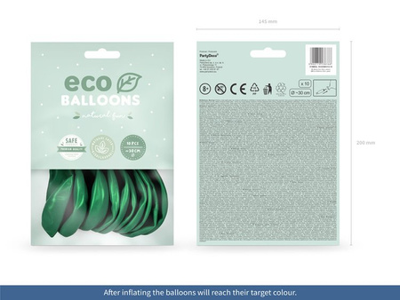 BALONY ECO 30 cm METAL. ZIELONY 10 szt