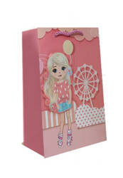 TORBA PREZENTOWA LALKA NA ROLKACH 3D 31X40,5X12,5 CM