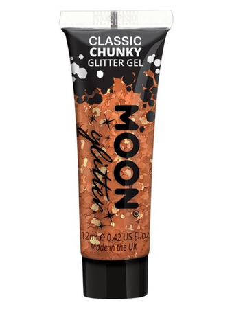 Żel z grubym brokatem, make up, karnawał