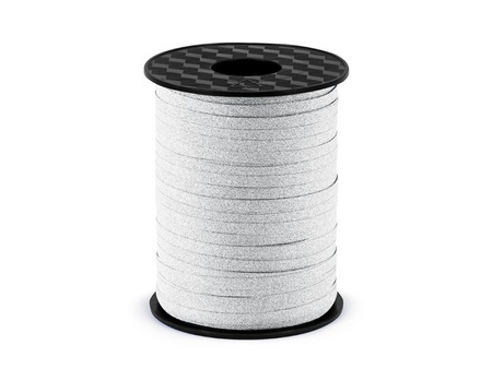 WSTĄŻKA BROKATOWA SREBRNA 5mm/225m