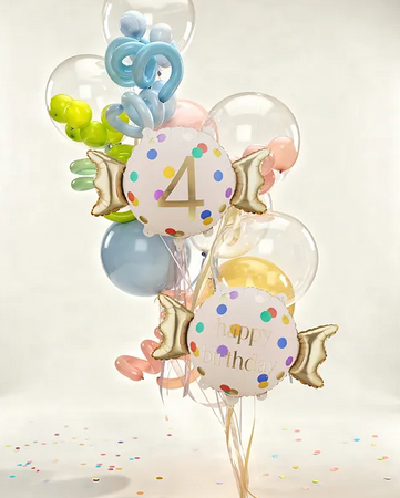 BALON FOLIOWY CUKIEREK 4 CYFRA 61 X 37 CM