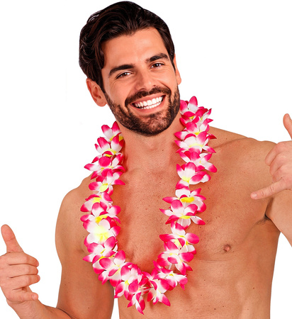 KWIATY HAWAJSKIE BIAŁO-RÓŻOWE