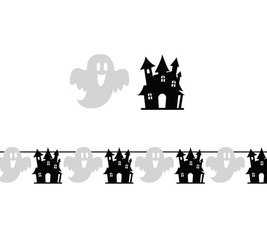 GIRLANDA PAPIEROWA HALLOWEEN DUCHY ZAMKI 300 CM