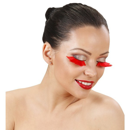 SZTUCZNE RZĘSY PIÓRKA CZERWONE MAKE UP 