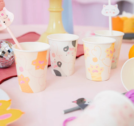 KUBECZKI PAPIEROWE KOTKI 6 SZT 