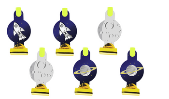 GWIZDKI TRĄBKI URODZINOWE KOSMOS 6 SZT.