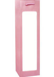 TORBA PREZENTOWA RÓŻOWA Z OKIENKIEM 13X36X8 CM