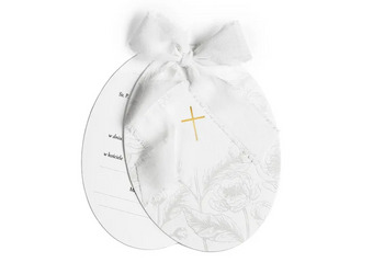 ZAPROSZENIA KOMUNIJNE 10 SZT IHS BIAŁE