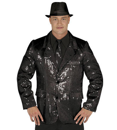 MĘSKA MARYNARKA CEKINOWA CZARNA