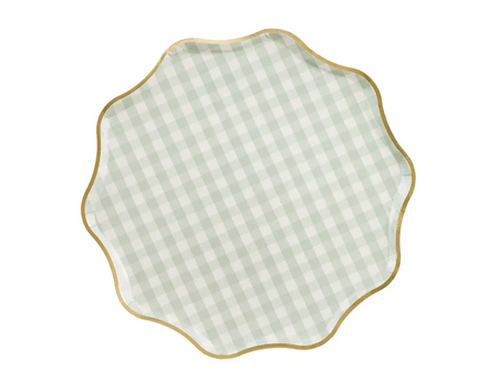 TALERZYKI PAPIEROWE KRATKA ZIELONA 23 CM 6 SZT