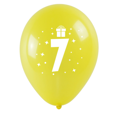 BALONY LATEKSOWE URODZINOWE 7 CYFRA 3 SZT 28 CM 