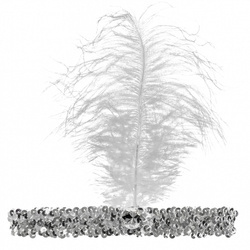 OPASKA RETRO SREBRNA Z PIÓRKIEM