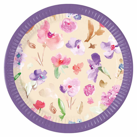 ZESTAW KWIATY TALERZYKI+KUBECZKI+SERWETKI