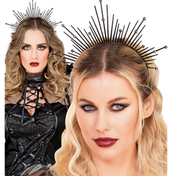 OPASKA NA GŁOWĘ Z KRYSZTAŁKAMI CZARNA