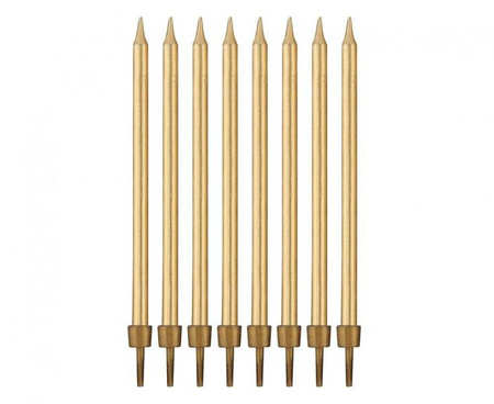 ŚWIECZKI URODZINOWE ZŁOTE 10 CM 8 SZT