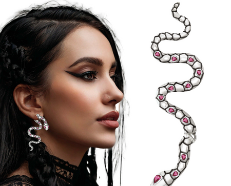 KOLCZYKI WĘŻE 6 CM 