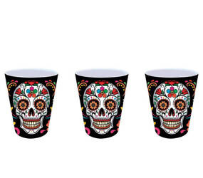 KUBECZKI Z MOTYWEM KWIATOWYM I CZASZKAMI 6 CM 3 SZT.