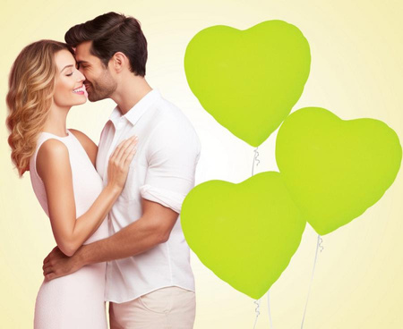 BALON FOLIOWY SERCE NEONOWY ŻÓŁTY 46 CM